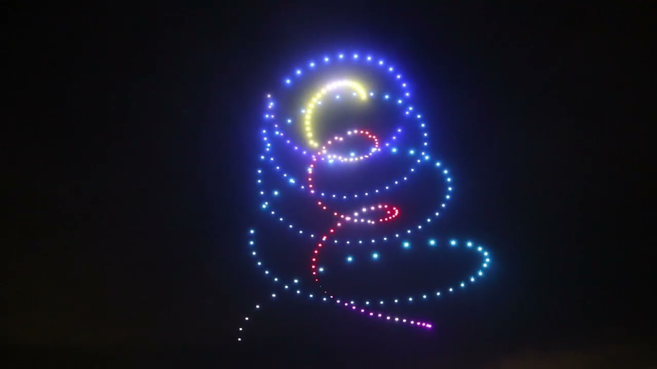 Fiocchi di Luce — 256 drones over Asiago airport