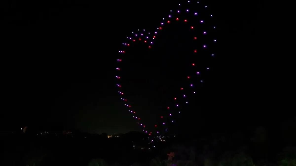 Croce d'Oro drone show over Sciarborasca