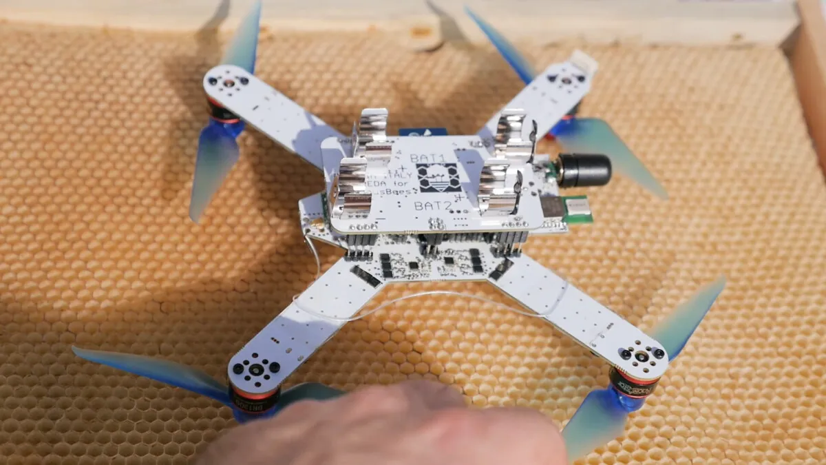 LuminousBee drone on honeycomb